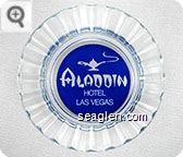 Aladdin Hotel, Las Vegas - White on blue imprint Glass Ashtray
