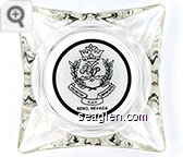 Arlington Plaza Motor Hotel, Reno, Nevada - Black on white imprint Glass Ashtray