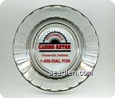 City of Evansville, Casino Aztar, Evansville, Indiana, 1-800-DIAL-FUN - Red and black imprint Glass Ashtray