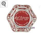 Home of the Stars, Bal Tabarin, Crystal Bay, Lake Tahoe, Nevada - White on red imprint Glass Ashtray
