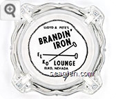 Lloyd & Pete's, Brandin' Iron Lounge, Elko, Nevada - Black imprint Glass Ashtray