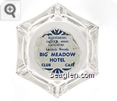 Headquarters, Livestock - Mining, Agriculture, Lovelock, Nevada, Big Meadow Hotel, Club Cafe - Blue on white imprint Glass Ashtray