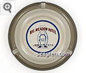 Big Meadow Hotel, Lovelock, Nevada - Red and blue imprint Glass Ashtray