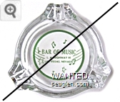 Bar of Music, L.A. Highway 91, Las Vegas, Nevada - Green on white imprint Glass Ashtray
