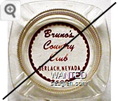 Bruno's Country Club, Gerlach, Nevada - Red imprint Glass Ashtray