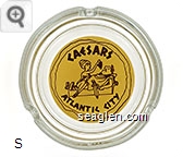 Caesars, Atlantic City - Brown on yellow imprint Glass Ashtray