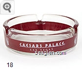 Caesars Palace, Las Vegas - White on red imprint Glass Ashtray