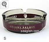 Caesars Palace, Las Vegas - Clear through red imprint Glass Ashtray