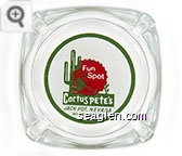 Fun Spot, Cactus Pete's, Jack Pot, Nevada, Highway 93 - Red and green on white imprint Glass Ashtray
