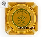 Carousel, Downtown Las Vegas, Nevada - Green on white imprint Glass Ashtray
