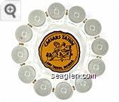 Caesars Tahoe, Lake Tahoe, Nevada - Brown on yellow imprint Glass Ashtray