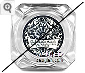 Club Black Magic, Bond & Paradise Rds., Las Vegas - Black on white imprint Glass Ashtray