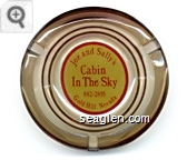 Joe and Sally's, Cabin in the Sky, 882-2895, Gold Hill, Nevada - Red on yellow imprint Glass Ashtray