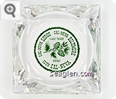Cal-Neva Lodge, Cal-Neva Biltmore Lake Tahoe, Club Cal-Neva Reno - Green on white imprint Glass Ashtray