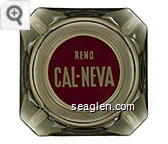 Reno, Cal-Neva - White on red imprint Glass Ashtray