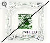 Phone Reno 2-6014, The Christmas Tree, On the Mount Rose Highway - Green on white imprint Glass Ashtray
