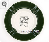 The New Cal-Vada Lodge - Green on white imprint Porcelain Ashtray