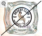 Desert Club, Phone 1950, 2512 Fremont, Las Vegas - Black imprint Glass Ashtray