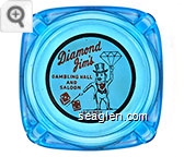 Diamond Jim's Gambling Hall and Saloon, Jackpot Nevada - Red and black on white imprint Glass Ashtray