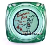 Diamond Jim's Gambling Hall and Saloon, Jackpot Nevada - Red and black on white imprint Glass Ashtray