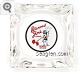 Diamond Jim's Casino, Jackpot Nevada - Red and black on white imprint Glass Ashtray