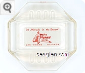 ''A Miracle in the Desert'', The Dunes Hotel, Las Vegas Nevada - Red on white imprint Glass Ashtray