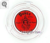 The Dunes Hotel, Miracle in the Desert, Las Vegas, Nevada - Black on red imprint Glass Ashtray