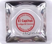 Recreation - Unlimited, El Capitan, Lodge & Casino Hawthorne, Nevada - Red on white imprint Glass Ashtray
