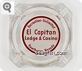 Recreation-Unlimited, El Capitan, Lodge & Casino Hawthorne, Nevada - Red on white imprint Glass Ashtray