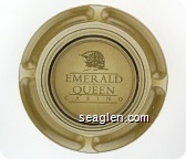 Emerald Queen Casino - White imprint Glass Ashtray
