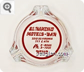 El Rancho Motels - Bar, 3310 So. Virginia, 777 E. 4th, Ph. 2-8565, 3-1031, Reno - Red imprint Glass Ashtray