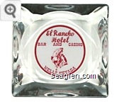 El Rancho Hotel, Bar and Casino, Wells, Nevada - Red on white imprint Glass Ashtray