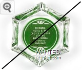 Exchange Hotel & Bar, Choice Liquors, Gaming, Beatty, Nevada, Gateway to Death Valley - White on green imprint Glass Ashtray