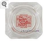 Fat Charlie's Pizza and Spaghetti Factory, North Shore Lake Tahoe - Red on white imprint Glass Ashtray