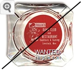 Felix's Bank Club and Restaurant, Cocktails & Gaming, Lovelock, Nev. - White on red imprint Glass Ashtray