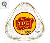 The Famous Club 449'er, of Elko Nevada - Red on yellow imprint Glass Ashtray
