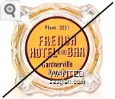 Phone 3251, French Hotel and Bar, Gardnerville Nevada - Black on yellow imprint Glass Ashtray