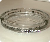 Flamingo Hilton and Tower - Black imprint Glass Ashtray