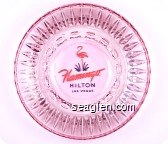 Flamingo Hilton, Las Vegas - Pink and green imprint Glass Ashtray