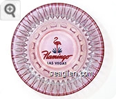 Flamingo, Las Vegas - Pink and green imprint Glass Ashtray
