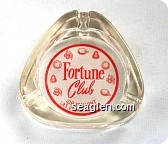 Fortune Club, 109 Fremont, Las Vegas, Nevada - Red on white imprint Glass Ashtray