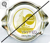 Hotel Fremont, downtown las vegas, nevada - Yellow on white imprint Glass Ashtray