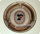 Frontier Hotel, Las Vegas - Nevada - Red and black on white imprint Glass Ashtray