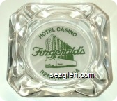 Hotel Casino, Fitzgerald's, Reno, Nevada - Green on white imprint Glass Ashtray