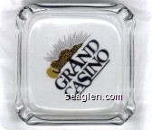Grand Casino - Gold and black imprint Glass Ashtray