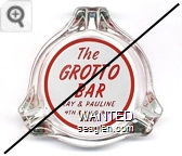 The Grotto Bar, Ray & Pauline, 4th & Virginia, Reno - Red on white imprint Glass Ashtray