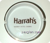 Harrah's Marina Hotel Casino - Brown imprint Porcelain Ashtray
