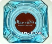 Harrah's, Reno and Lake Tahoe - Red on white imprint Glass Ashtray