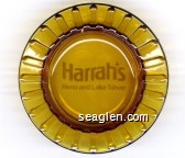 Harrah's Reno Hotel Casino - White imprint Glass Ashtray
