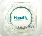 Harrah's, Casino Hotels - Green imprint Glass Ashtray